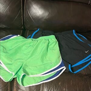 Nike Black and Green Running Shorts Duo
